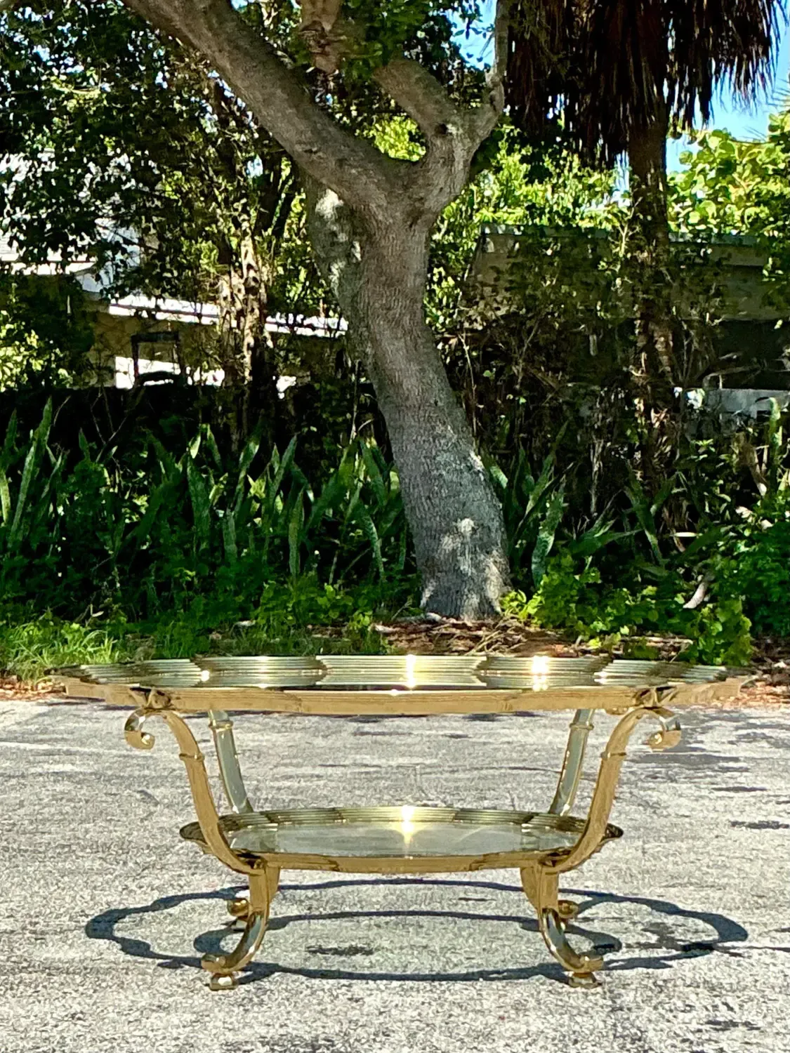Vintage Regency Brass Coffee Table After LaBarge — additional photo 7