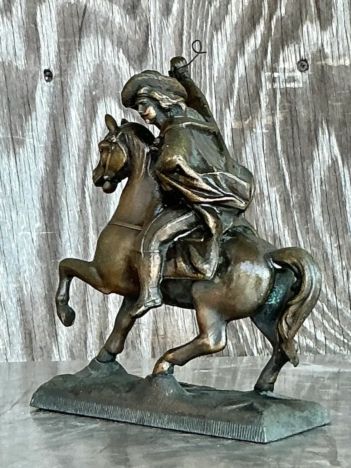 Vintage Regency Brass Rider on Horseback — additional photo 1