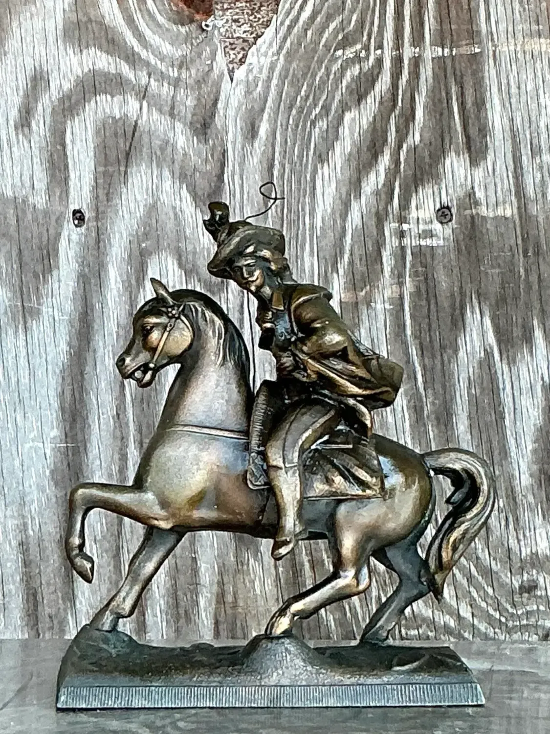Vintage Regency Brass Rider on Horseback — additional photo 3