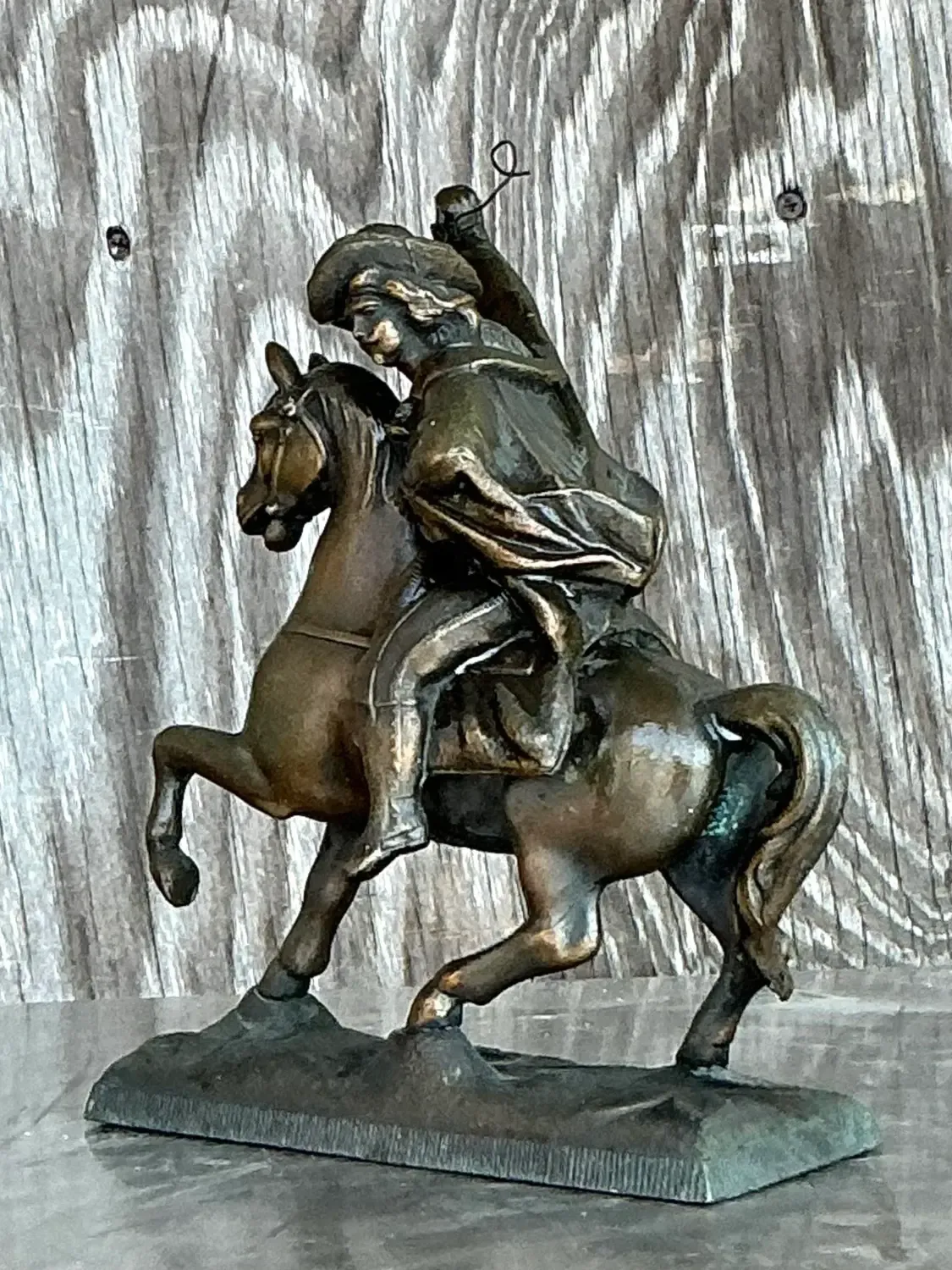 Vintage Regency Brass Rider on Horseback — additional photo 6