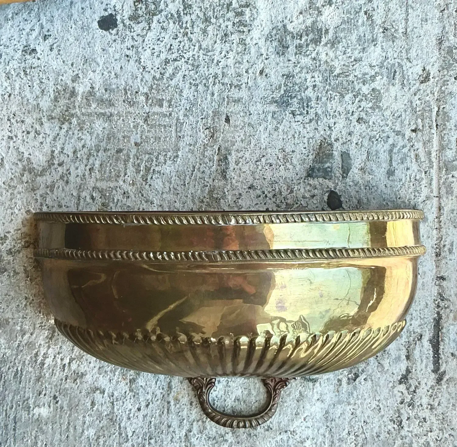 Vintage Regency Brass Wall Pocket — additional photo 7