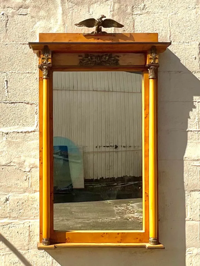 Vintage Regency Burl and Ormolu Mirror — additional photo 2