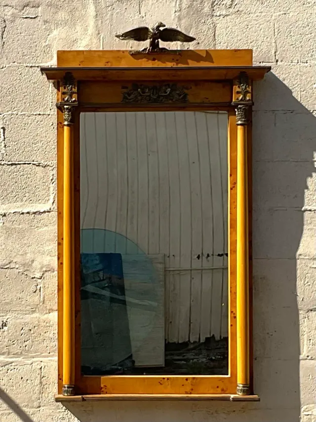 Vintage Regency Burl and Ormolu Mirror — additional photo 5