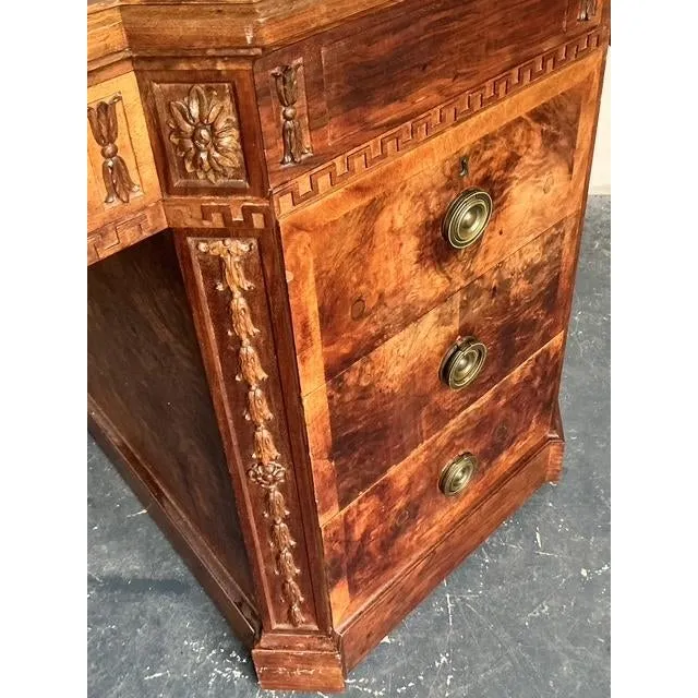 Vintage Regency Burl Wood Fretwork Desk — additional photo 5