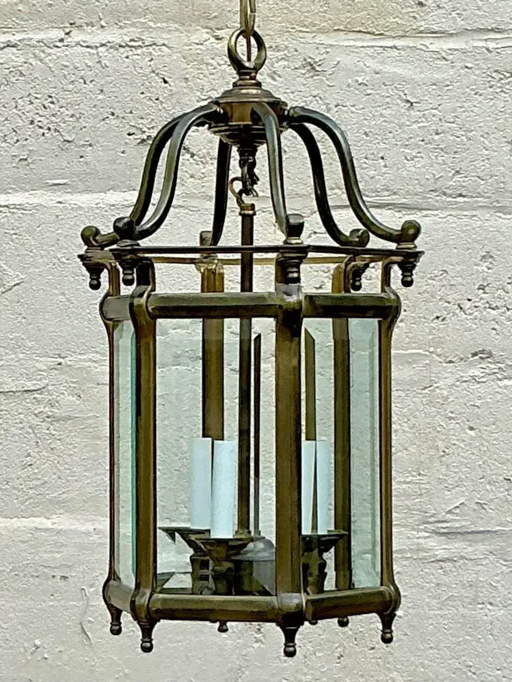 Vintage Regency Burnished Brass Lantern — additional photo 2