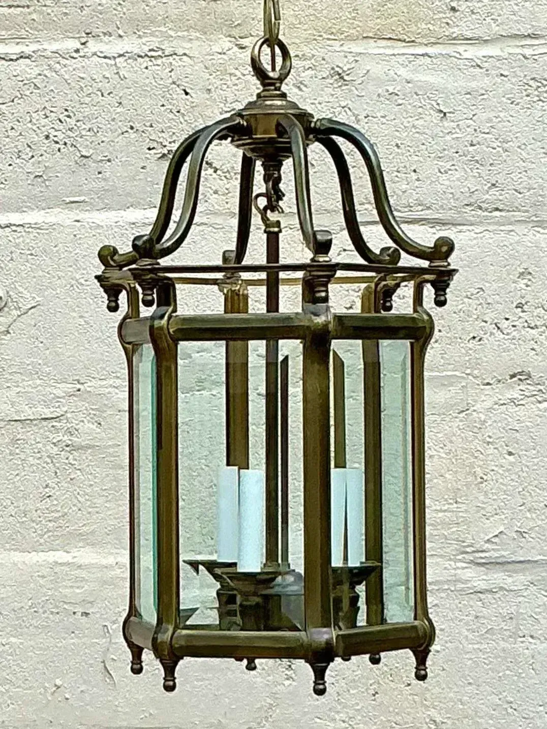 Vintage Regency Burnished Brass Lantern — additional photo 3