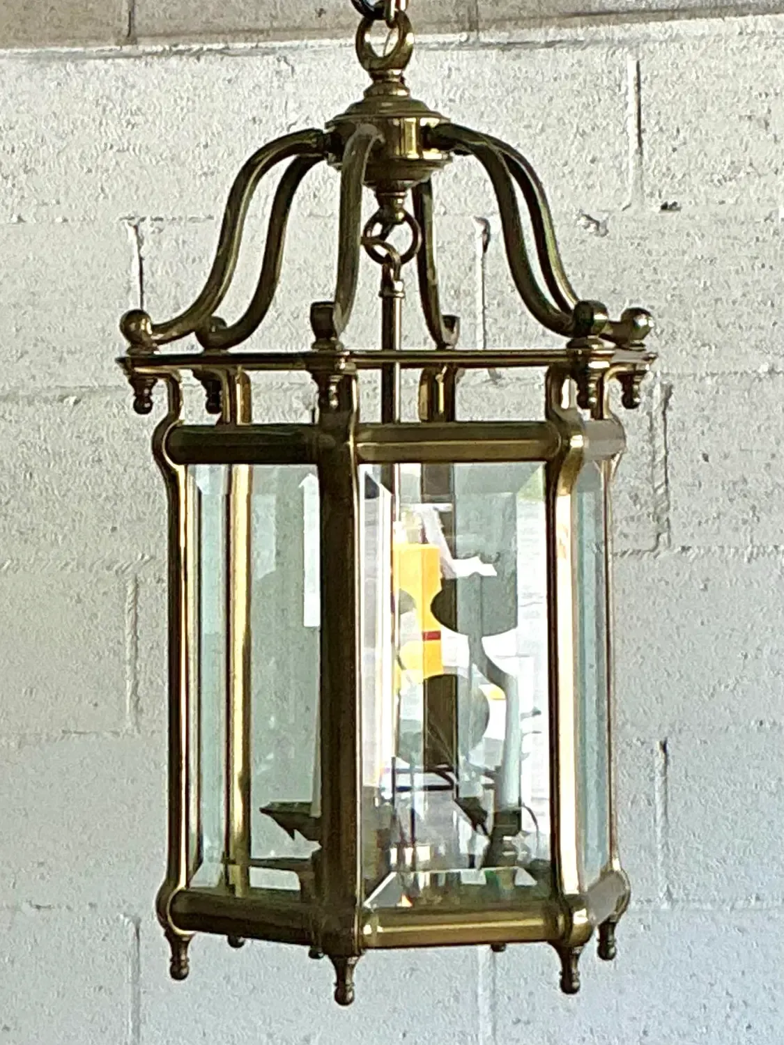 Vintage Regency Burnished Brass Lantern — additional photo 5