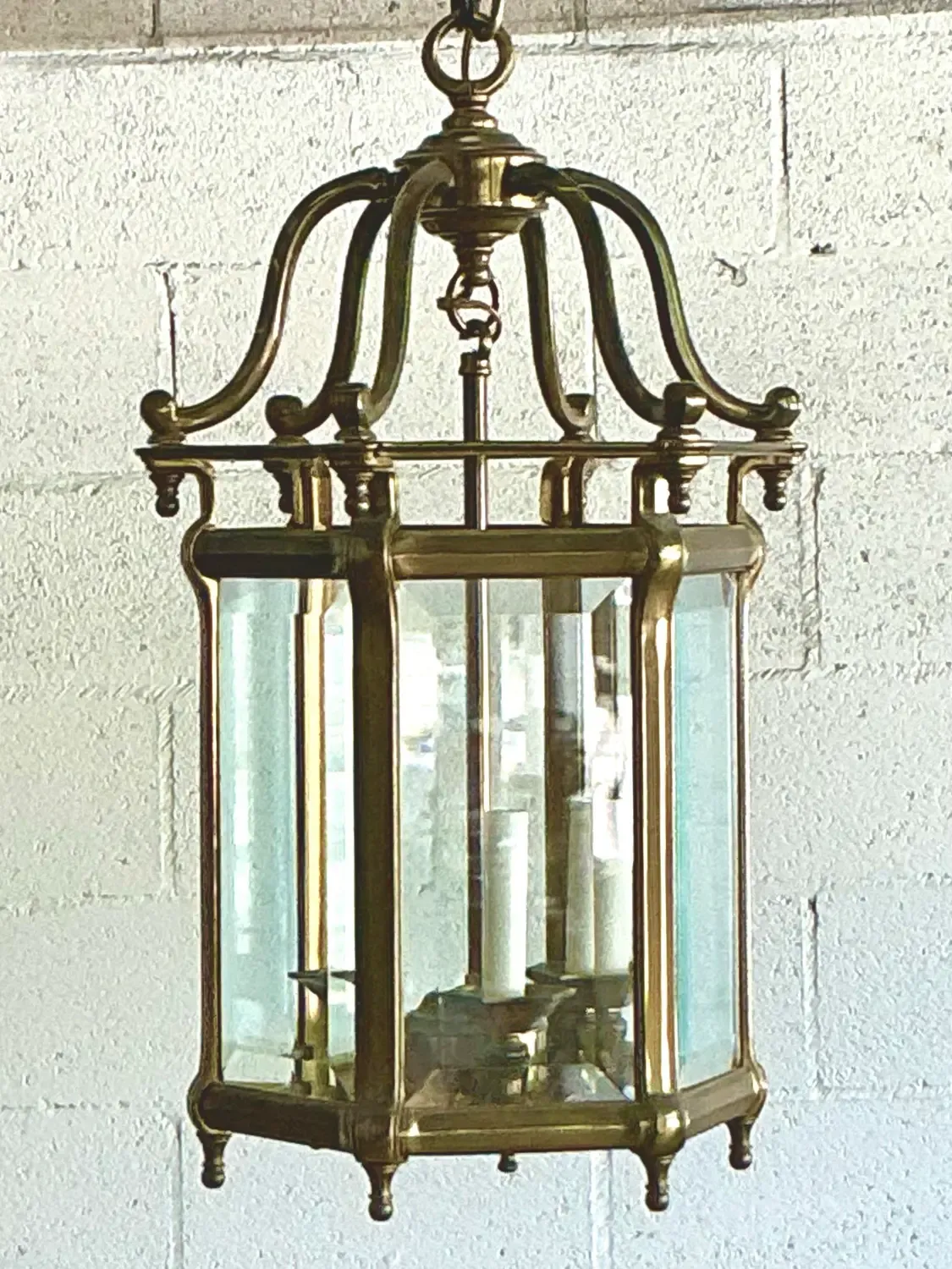 Vintage Regency Burnished Brass Lantern — additional photo 7