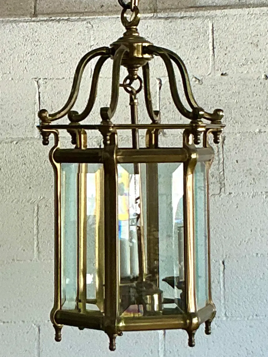 Vintage Regency Burnished Brass Lantern — additional photo 8