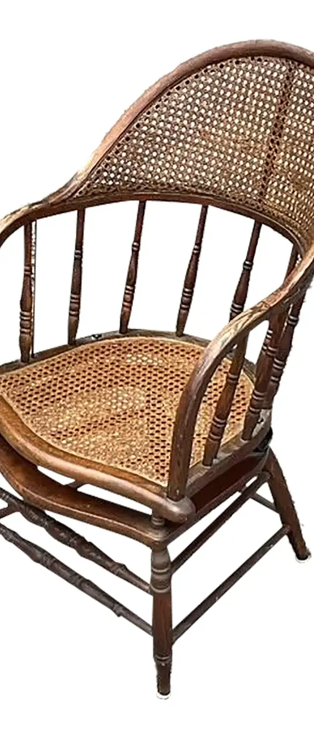 Vintage Regency Cane and Oak Chair