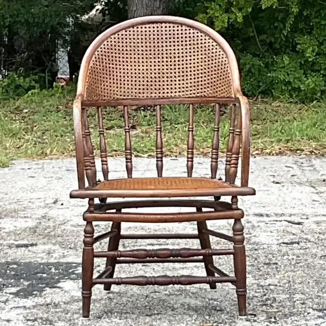 Vintage Regency Cane and Oak Chair — additional photo 2