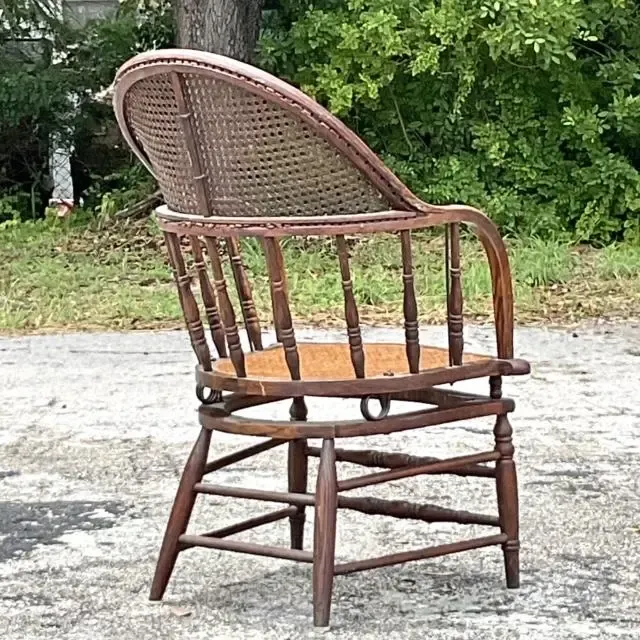 Vintage Regency Cane and Oak Chair — additional photo 3