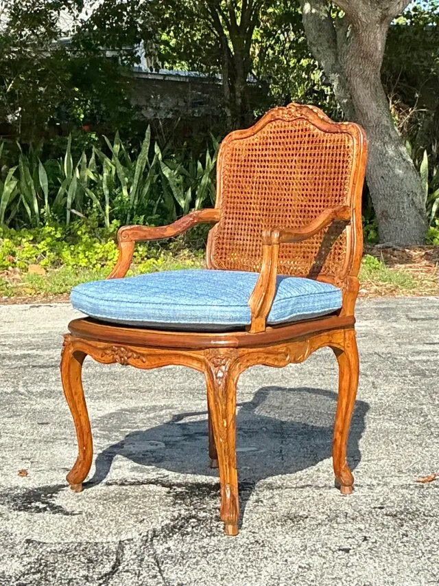 Vintage Regency Cane Fauteuil Chair — additional photo 2