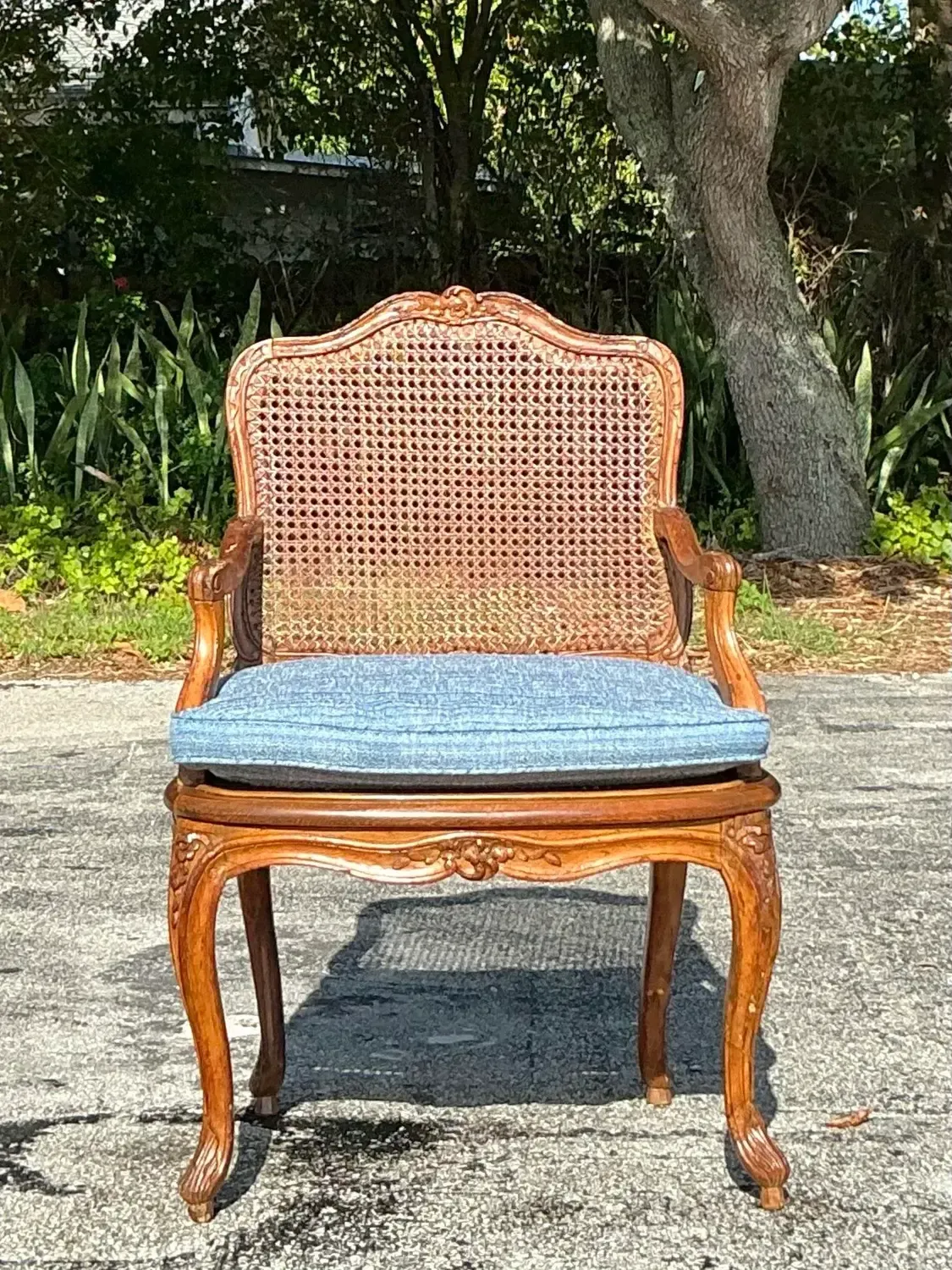 Vintage Regency Cane Fauteuil Chair — additional photo 5