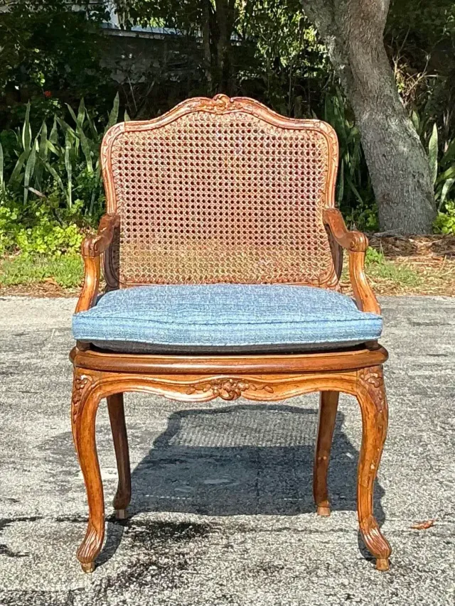 Vintage Regency Cane Fauteuil Chair — additional photo 7