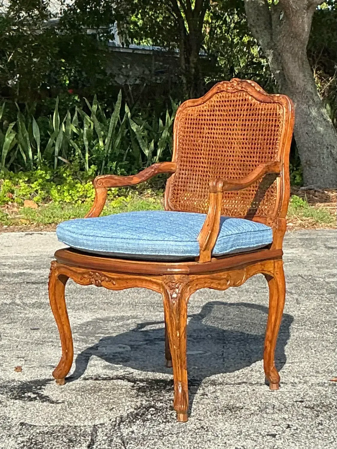 Vintage Regency Cane Fauteuil Chair — additional photo 8