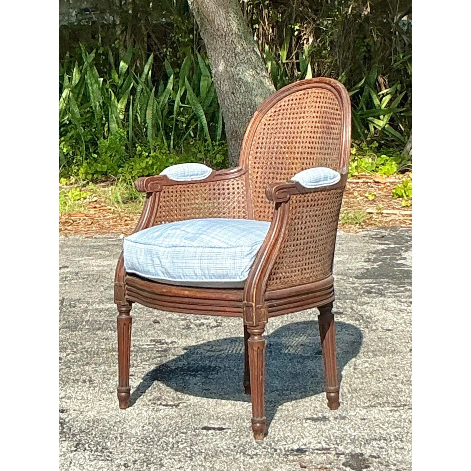 Vintage Regency Cane Fireside Bergere Chair — additional photo 1