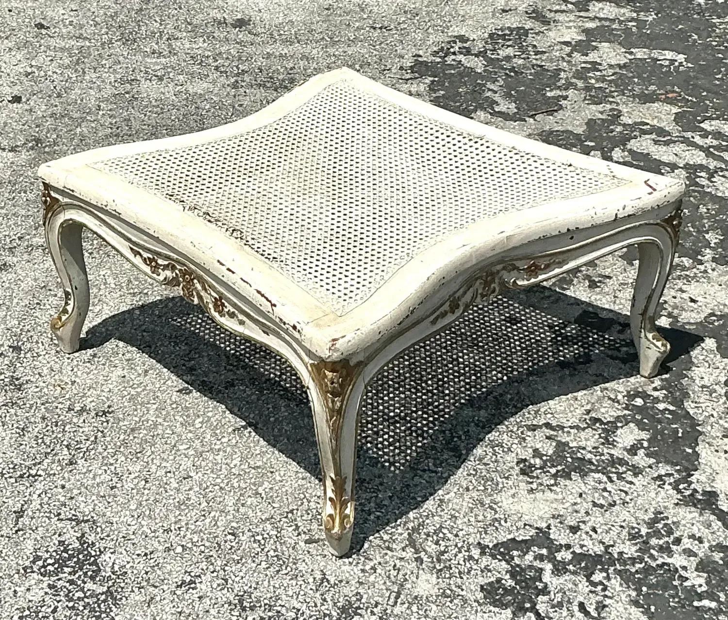 Vintage Regency Cane Ottoman — additional photo 4