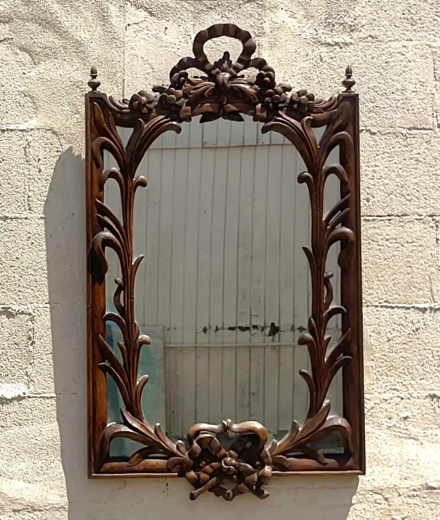Vintage Regency Carved Bow and Lily Mirror — additional photo 3