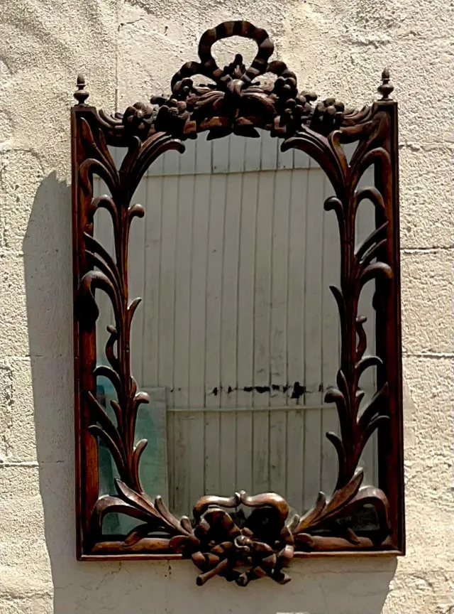 Vintage Regency Carved Bow and Lily Mirror — additional photo 5
