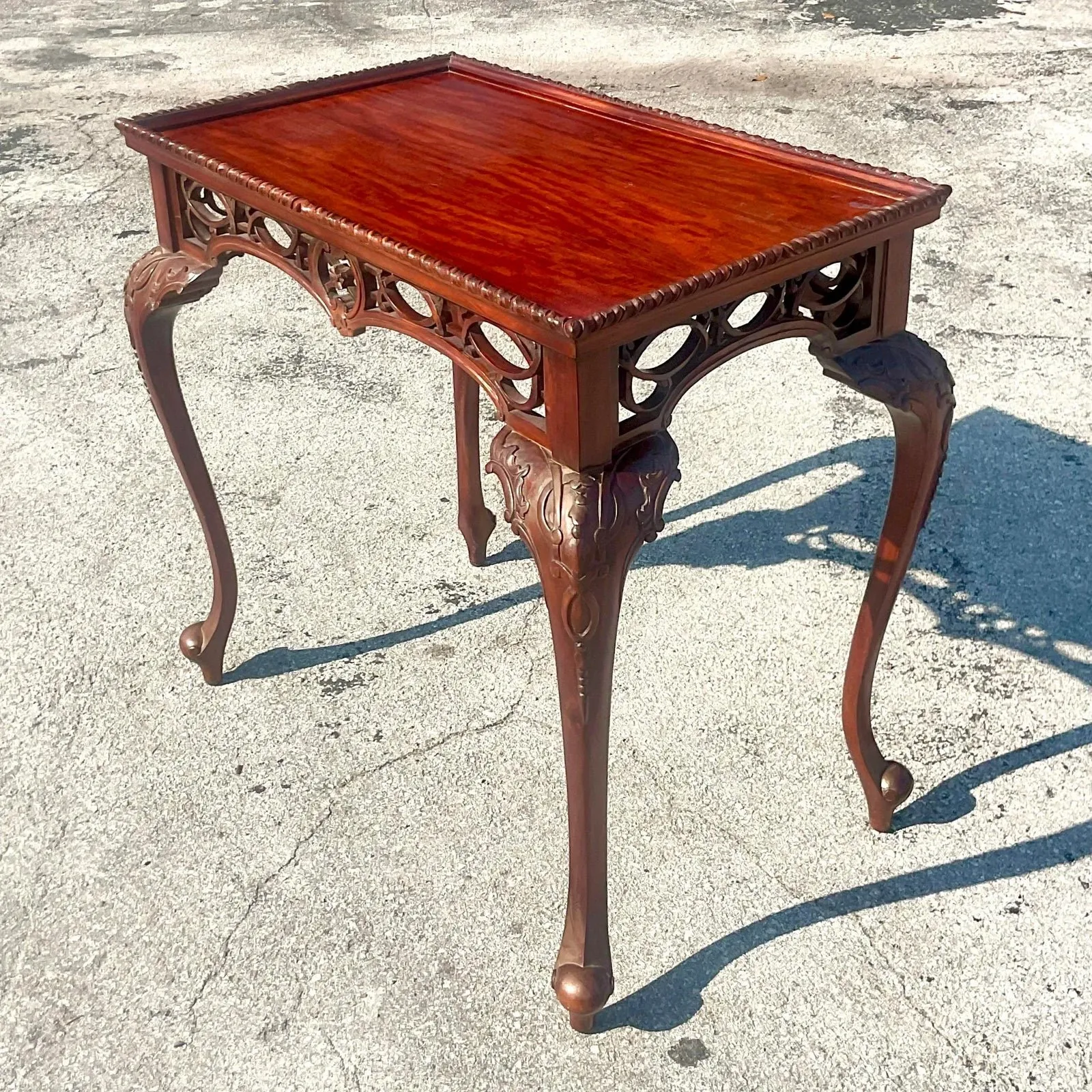 Vintage Regency Carved Fretwork Tea Table — additional photo 2