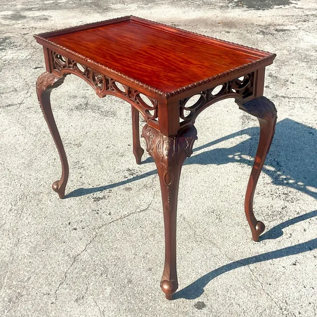 Vintage Regency Carved Fretwork Tea Table — additional photo 2