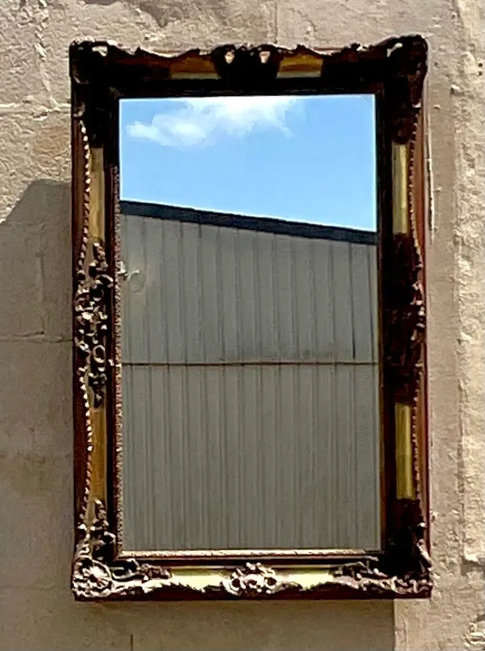 Vintage Regency Carved Gilt Mirror - Mirrored Glass, 24W x 37.5H — additional photo 3