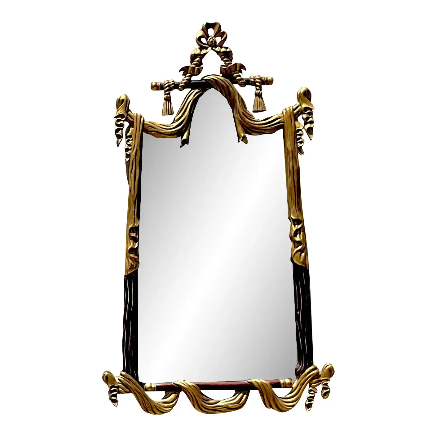 Vintage Regency Carved Rope and Tassle Gilt Mirror