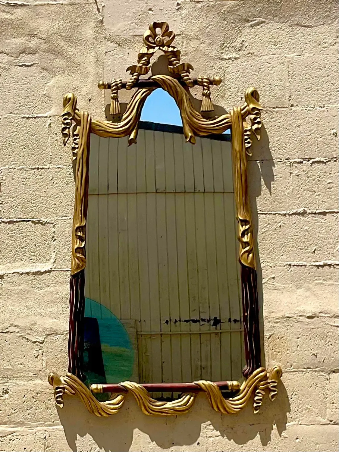 Vintage Regency Carved Rope and Tassle Gilt Mirror — additional photo 4
