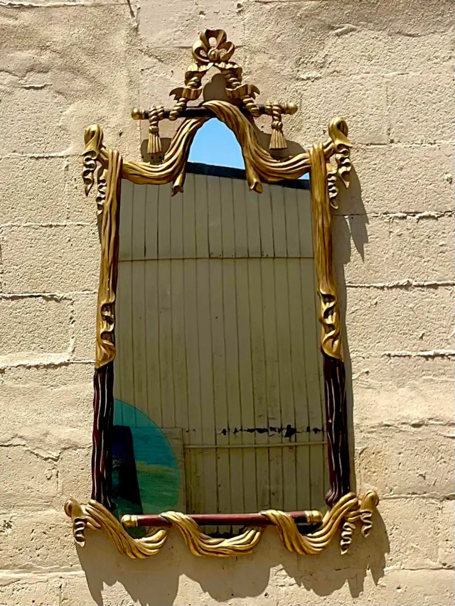 Vintage Regency Carved Rope and Tassle Gilt Mirror — additional photo 4