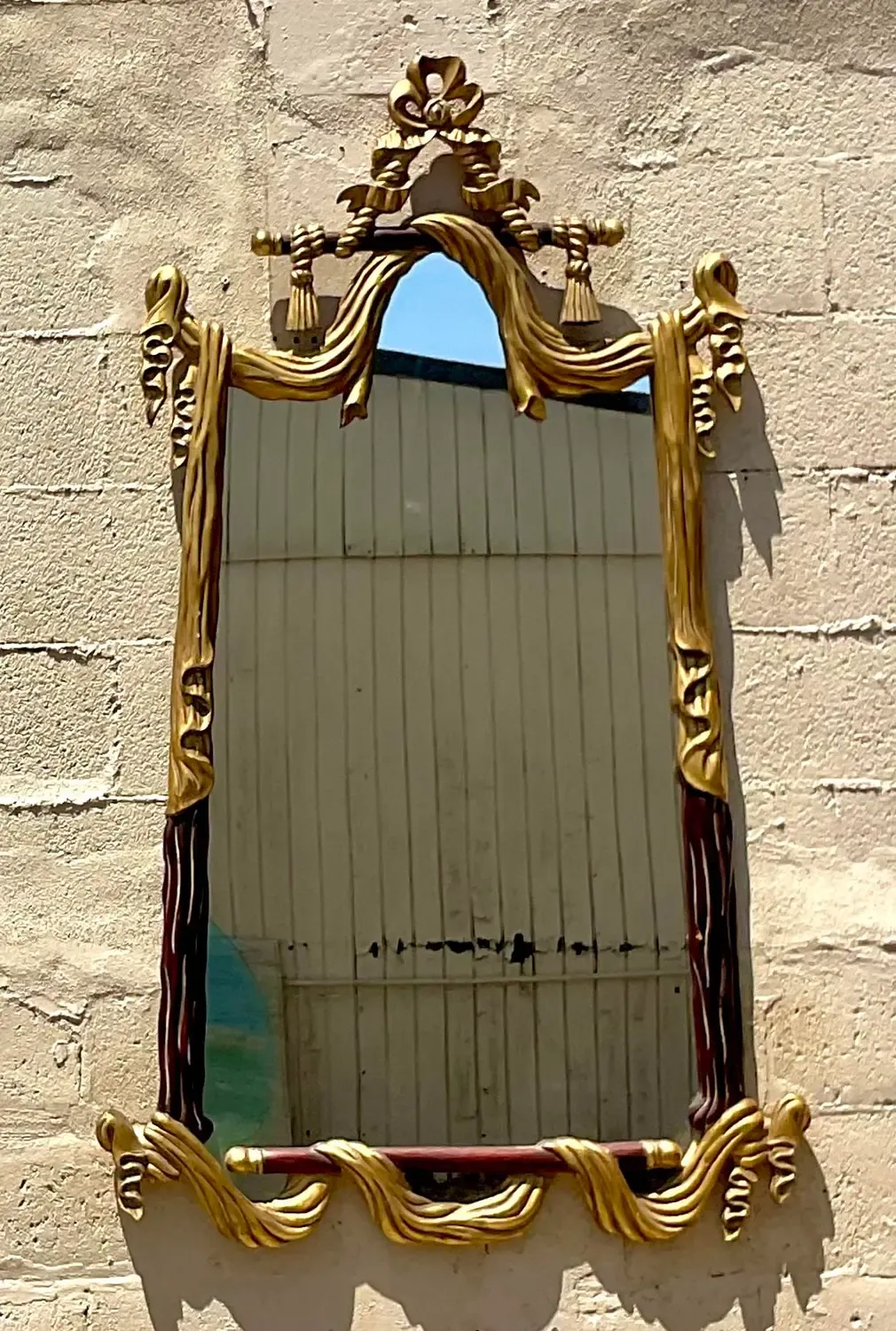 Vintage Regency Carved Rope and Tassle Gilt Mirror — additional photo 5