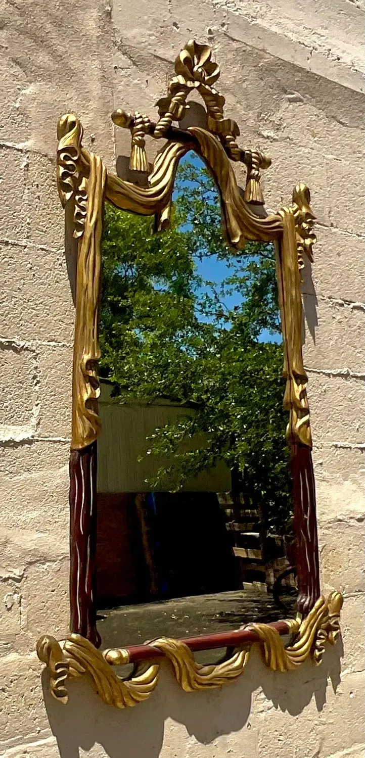 Vintage Regency Carved Rope and Tassle Gilt Mirror — additional photo 6