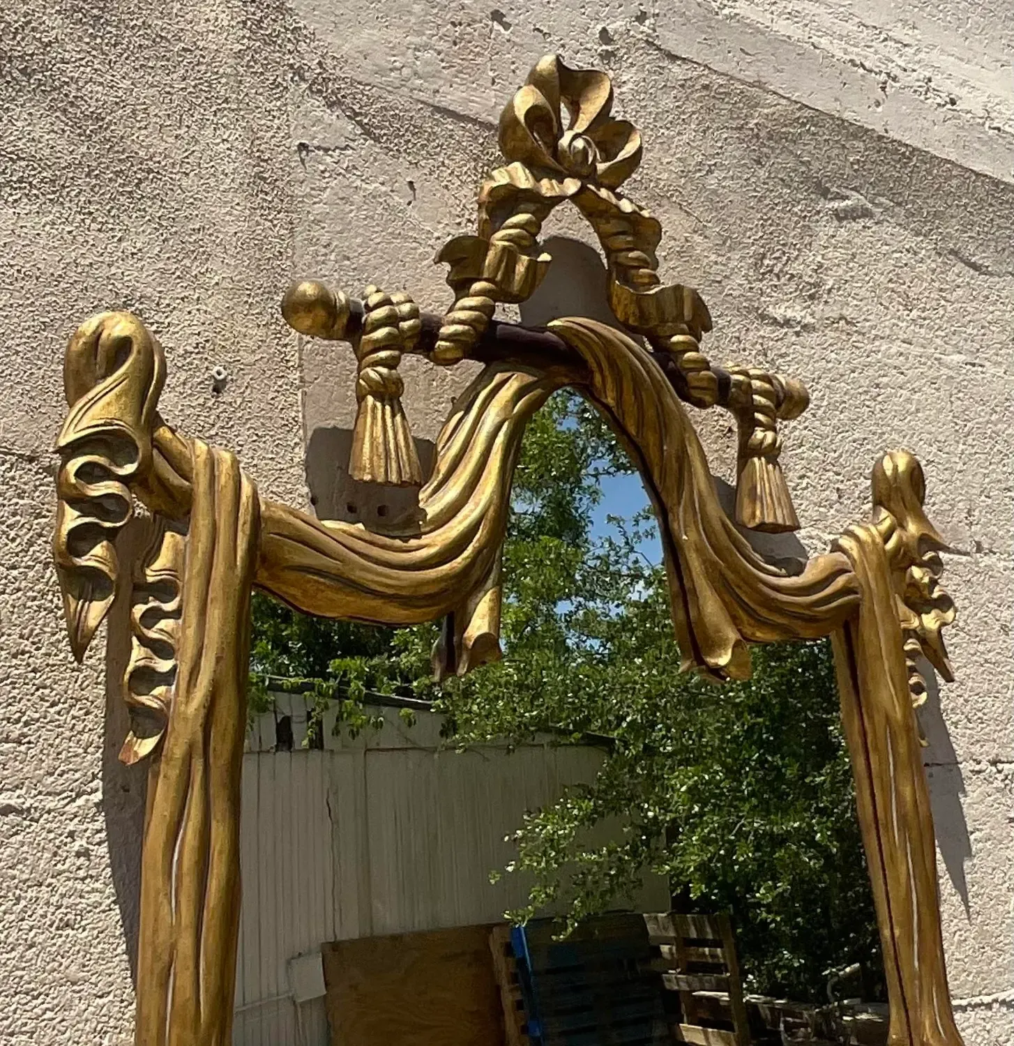 Vintage Regency Carved Rope and Tassle Gilt Mirror — additional photo 7