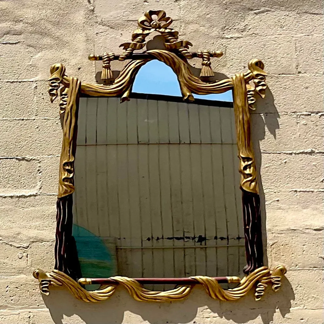 Vintage Regency Carved Rope and Tassle Gilt Mirror — additional photo 8