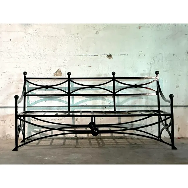 Vintage Regency Cast Aluminum Sloped Arm Lounge Chairs - A Pair — additional photo 1