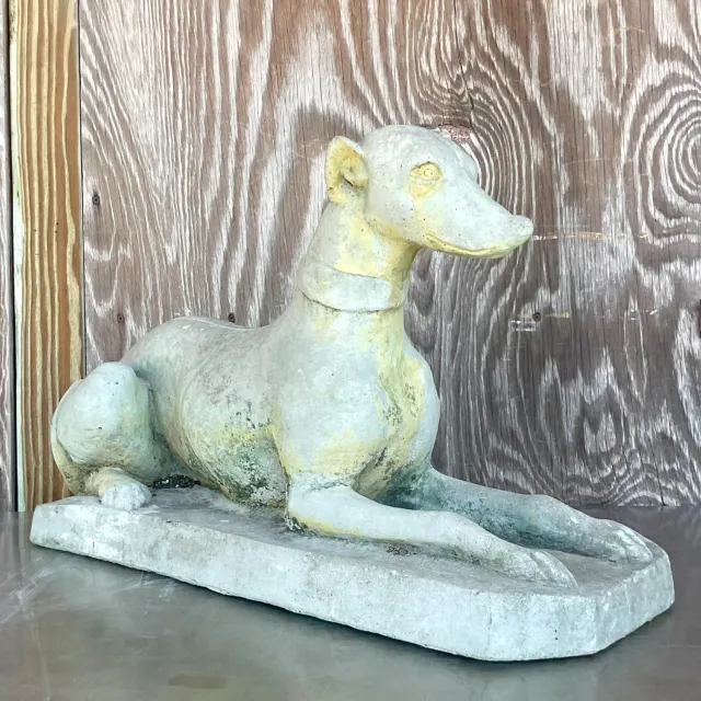 Vintage Regency Cast Cement Greyhound — additional photo 4
