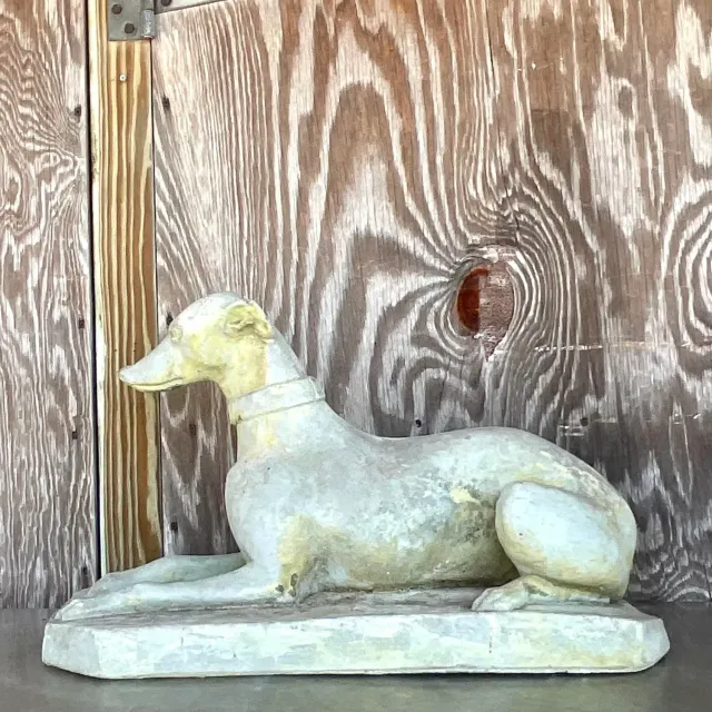 Vintage Regency Cast Cement Greyhound — additional photo 5