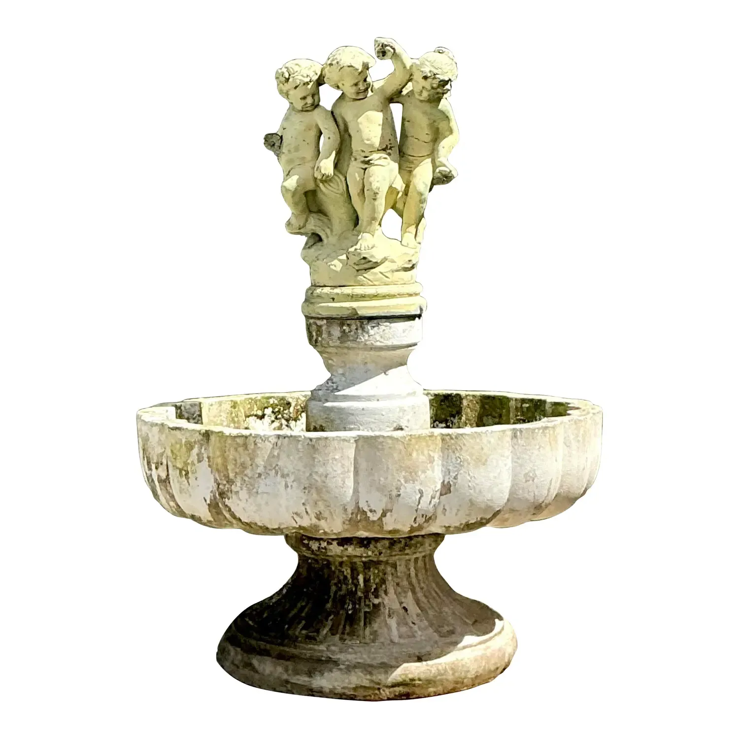 Vintage Regency Cast Concrete Distressed Fountain — additional photo 1
