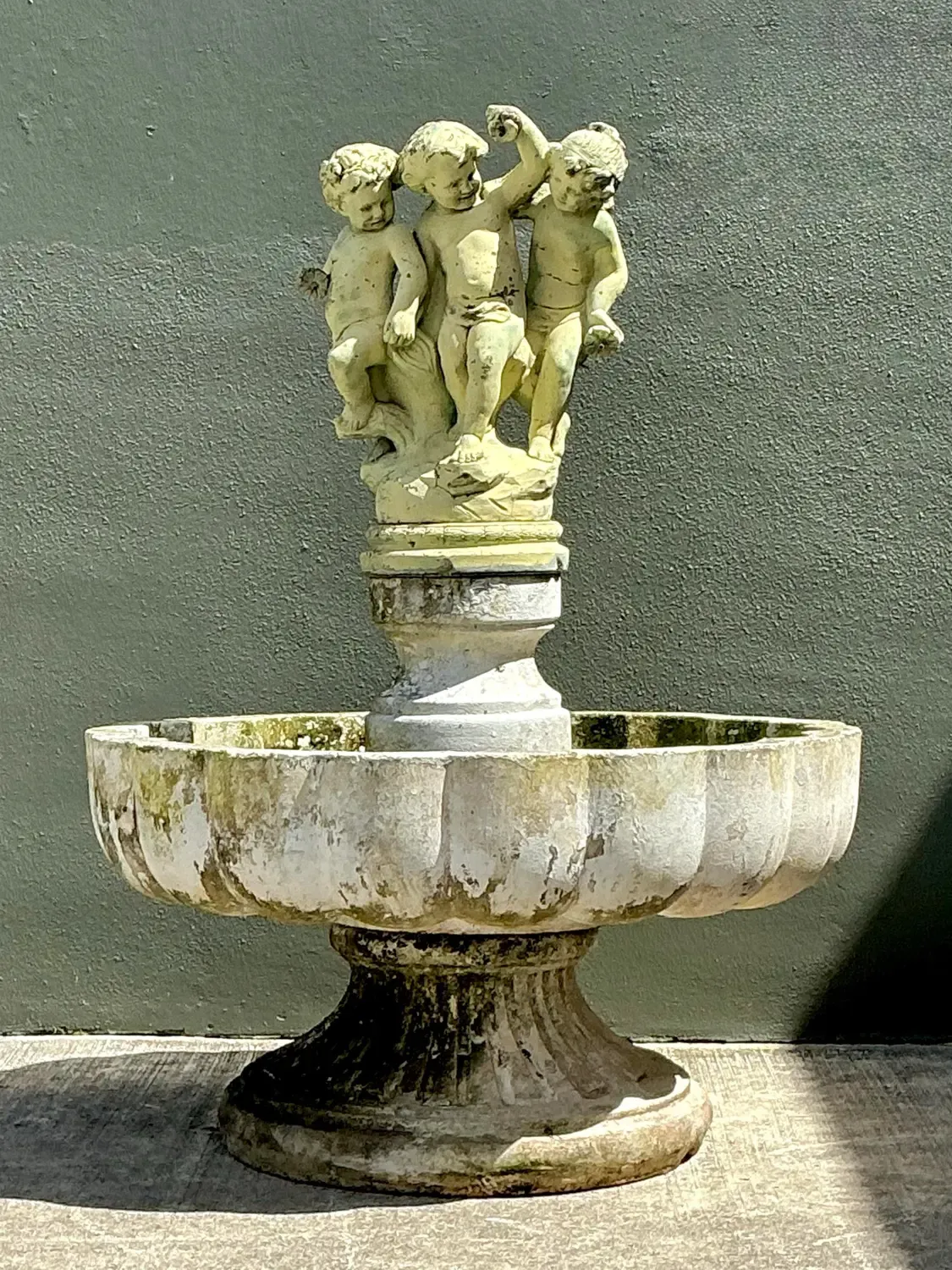 Vintage Regency Cast Concrete Distressed Fountain — additional photo 6