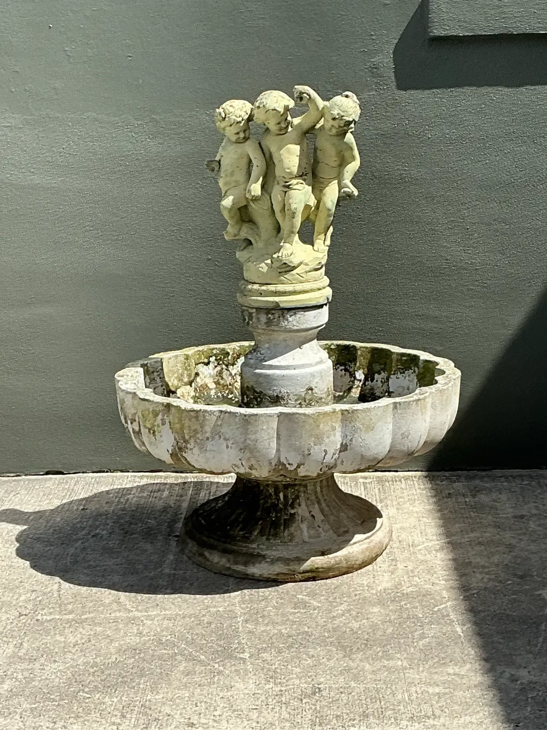 Vintage Regency Cast Concrete Distressed Fountain — additional photo 8