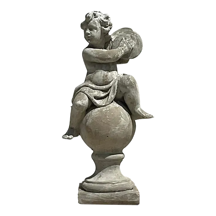 Vintage Regency Cast Concrete Figural Sculpture — additional photo 2