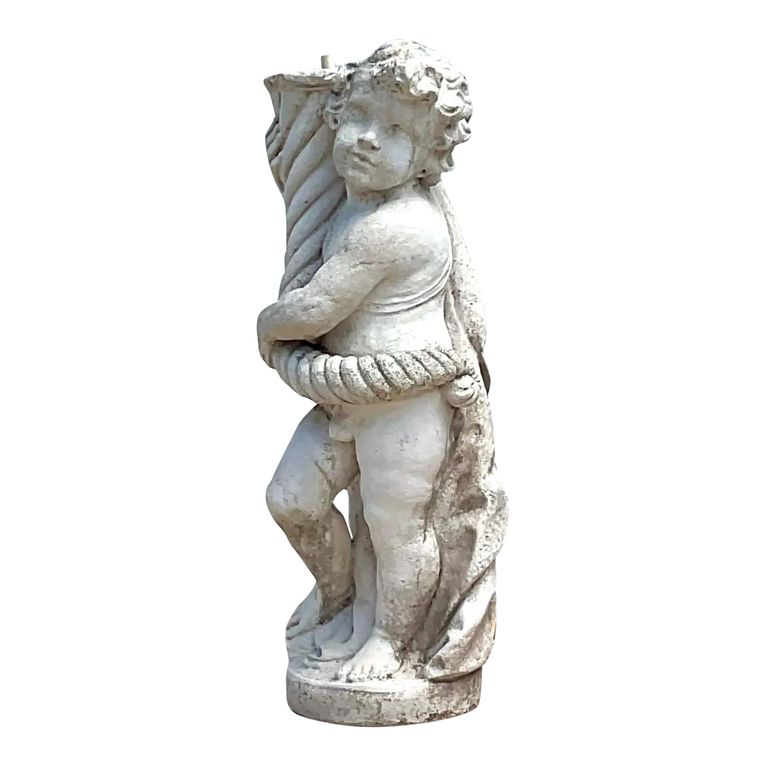 Vintage Regency Cast Concrete Figural Sculpture - Cement, 17W x 39.75H — additional photo 2