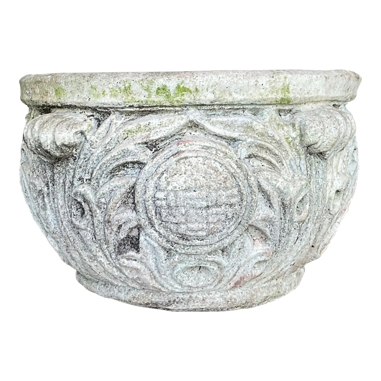 Vintage Regency Cast Concrete Medallion Planter — additional photo 1