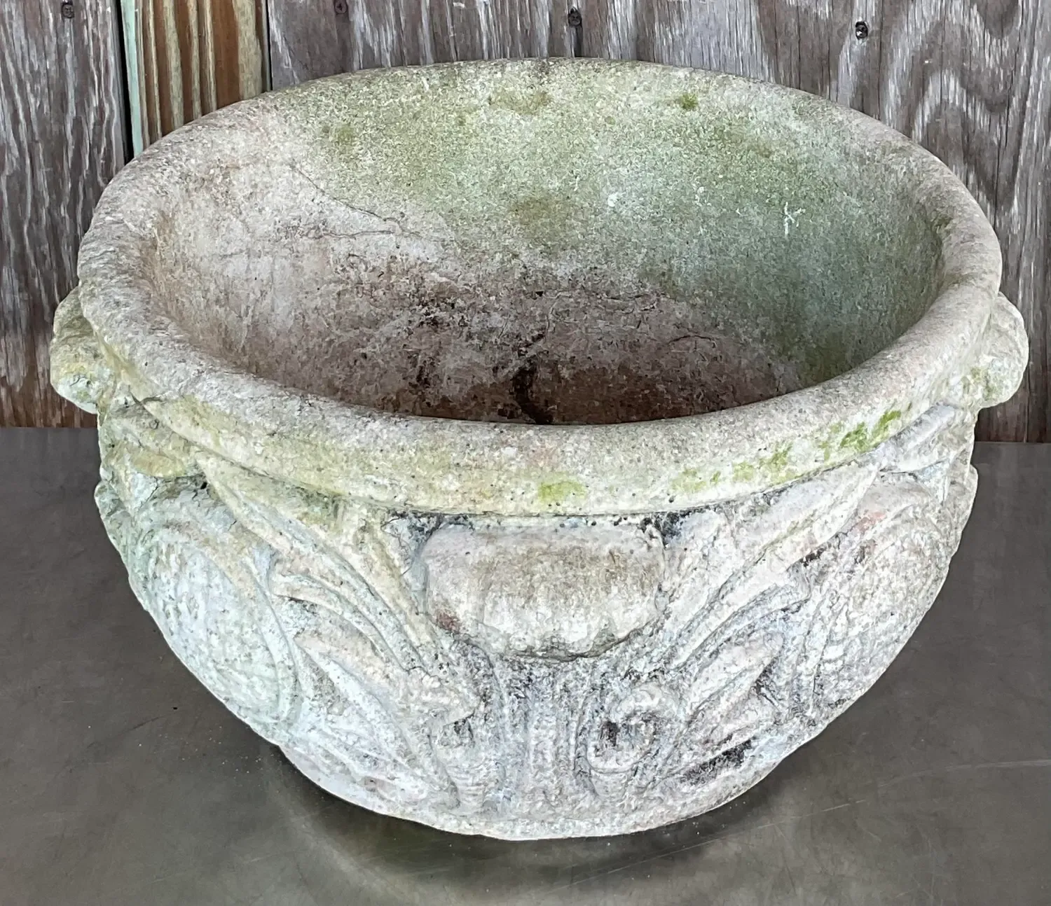 Vintage Regency Cast Concrete Medallion Planter — additional photo 6