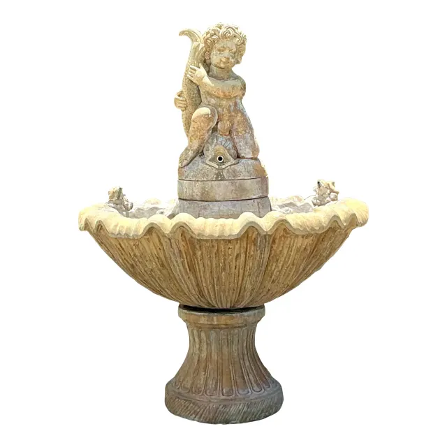 Vintage Regency Cast Stone Fountain — additional photo 8