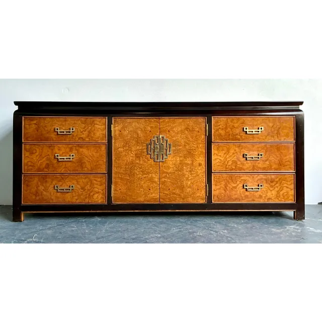 Vintage Regency Century Chin Hua Burl Pagoda Dresser — additional photo 2