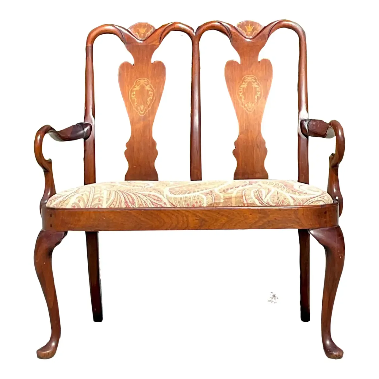 Vintage Regency Chippendale Inlay Settee — additional photo 1
