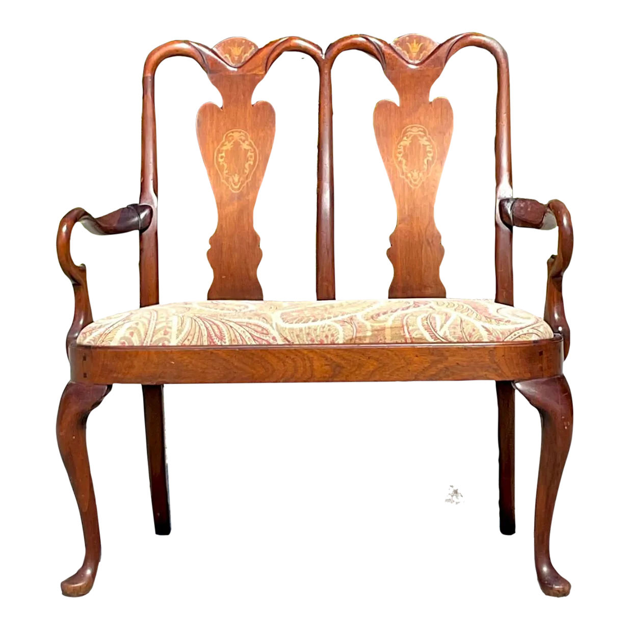 Vintage Regency Chippendale Inlay Settee — additional photo 2