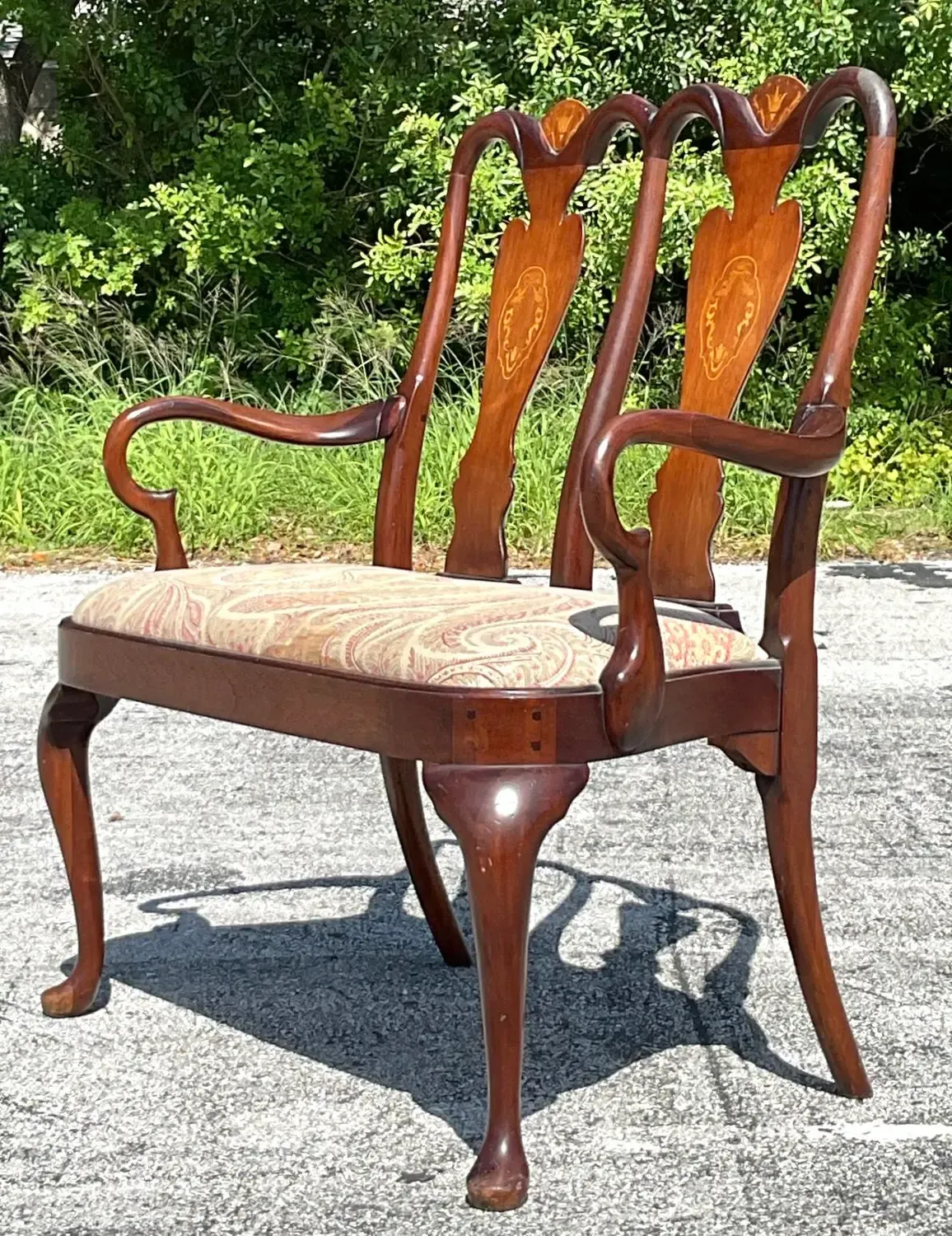 Vintage Regency Chippendale Inlay Settee — additional photo 5