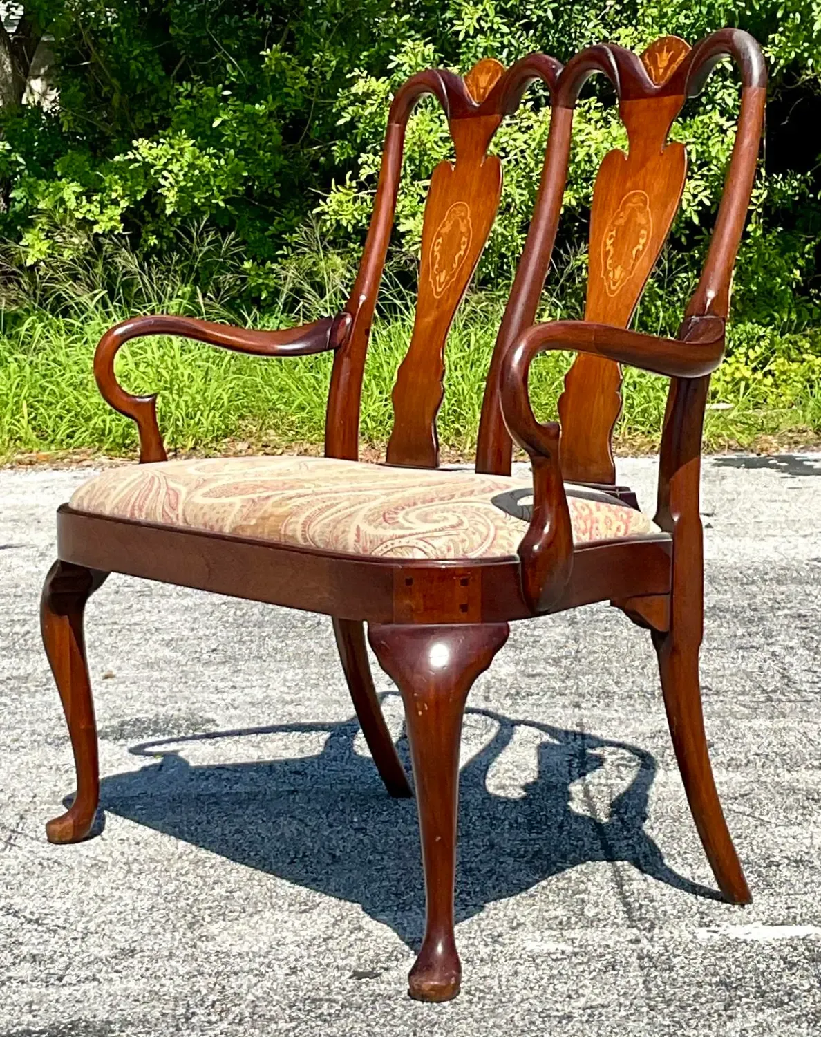 Vintage Regency Chippendale Inlay Settee — additional photo 7